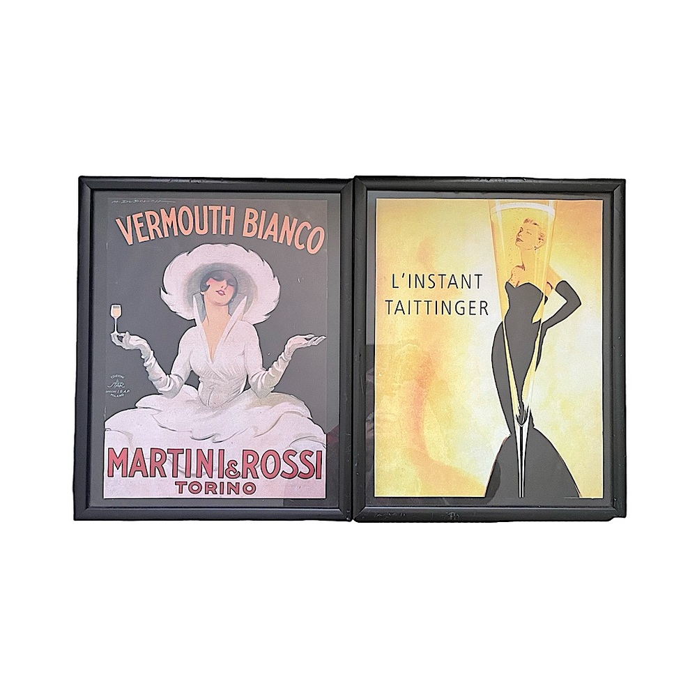 Set of Vintage Framed Iconic Advertising Posters